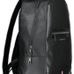 Black Polyurethane Men Backpack