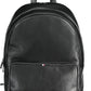 Black Polyurethane Men Backpack