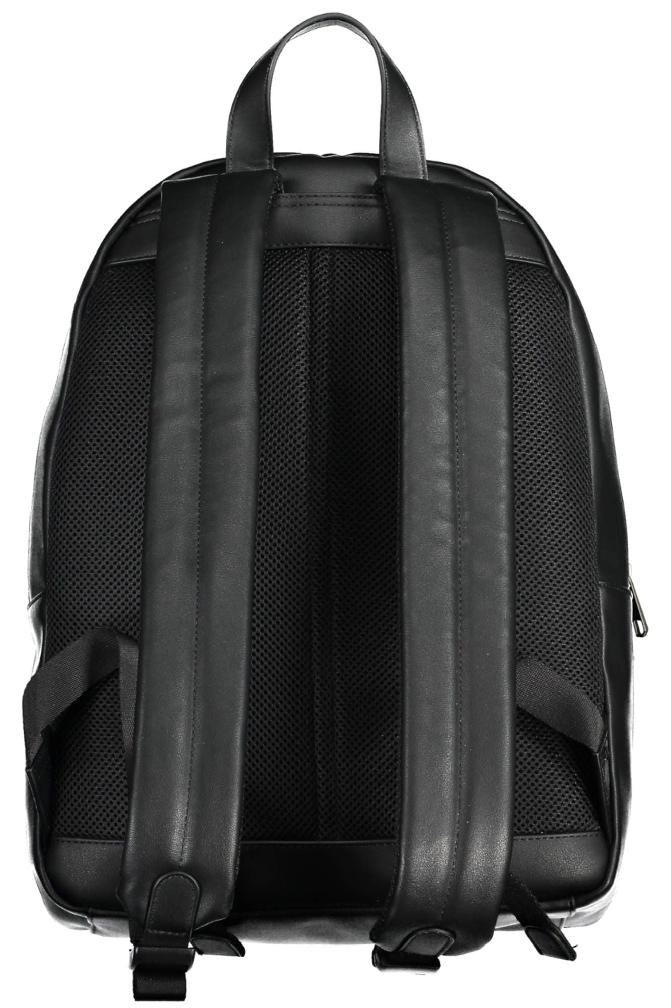 Black Polyurethane Men Backpack