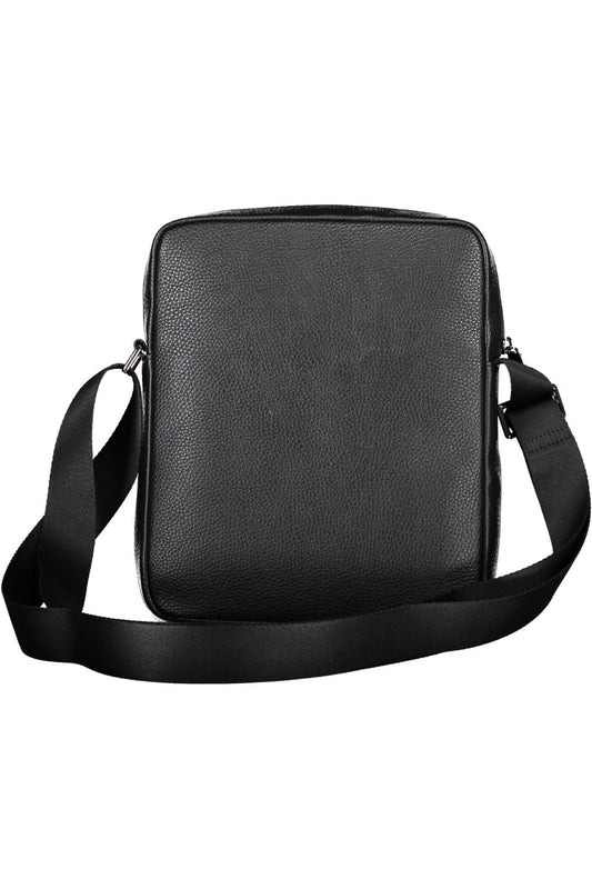 Black Polyurethane Men Shoulder Bag