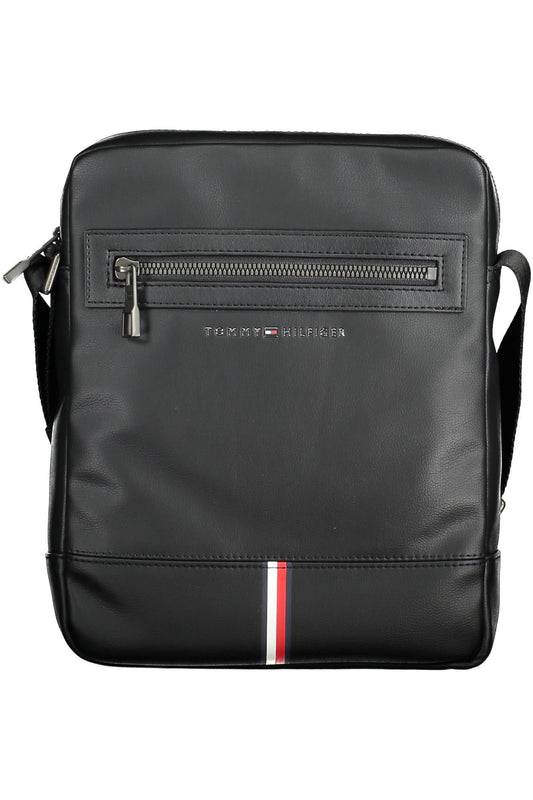 Black Polyurethane Men Shoulder Bag