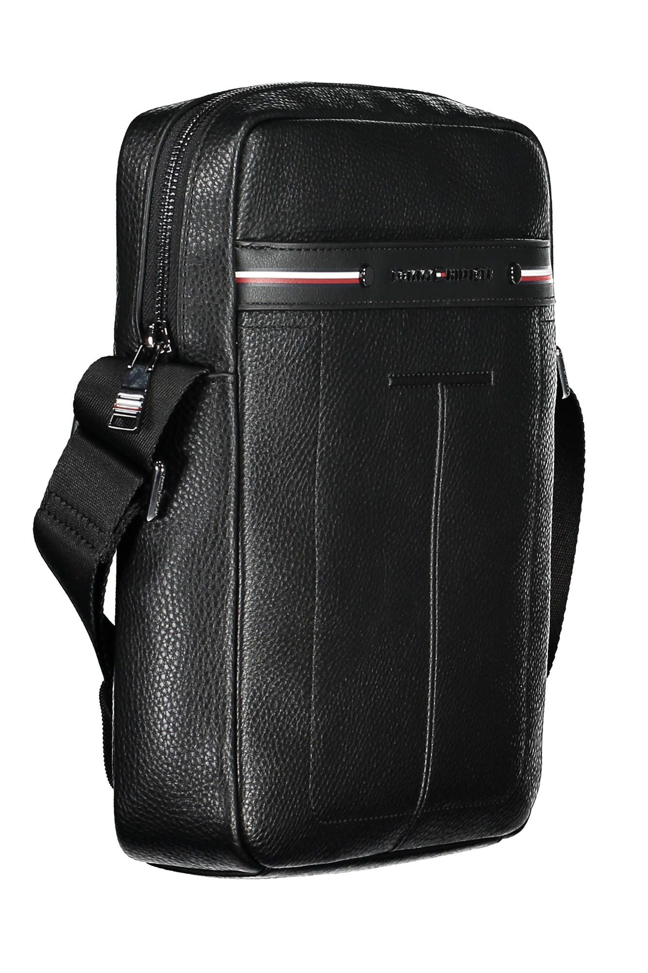 Black Polyurethane Men Shoulder Bag