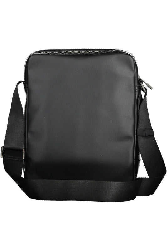 Black Polyurethane Men Shoulder Bag