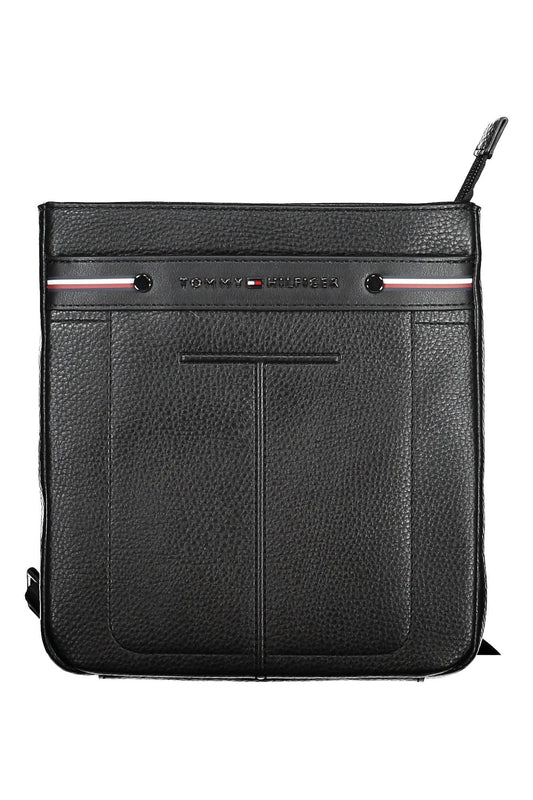 Black Polyurethane Men Shoulder Bag