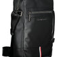 Black Polyurethane Men Shoulder Bag