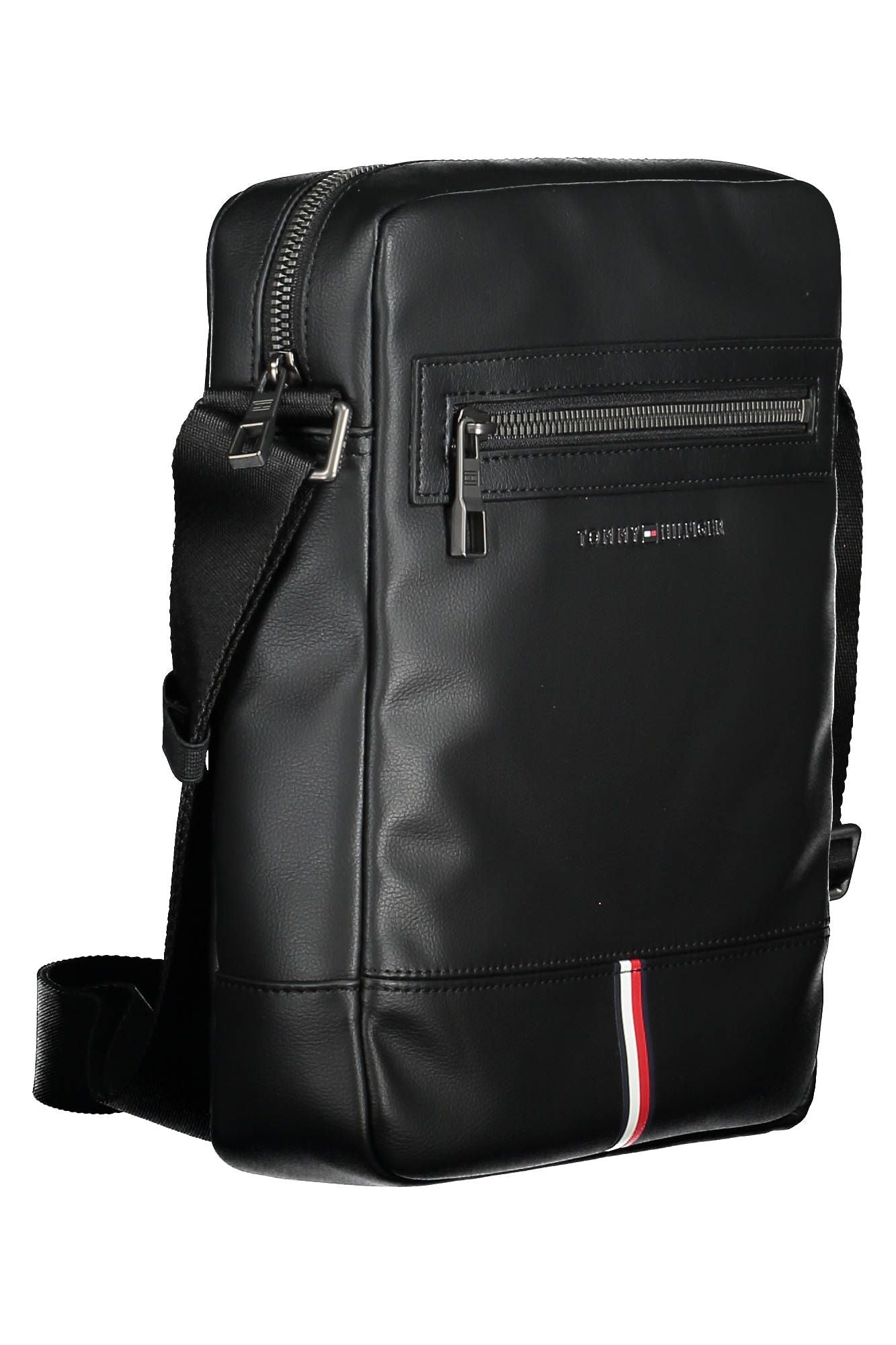 Black Polyurethane Men Shoulder Bag