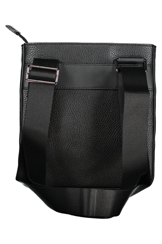 Black Polyurethane Men Shoulder Bag