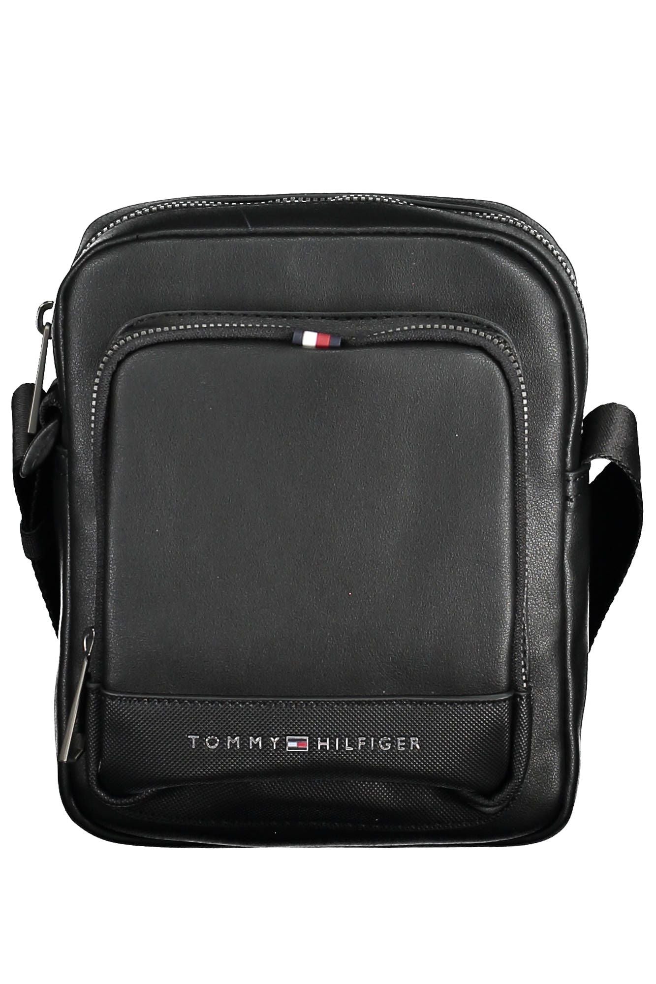 Black Polyurethane Men Shoulder Bag