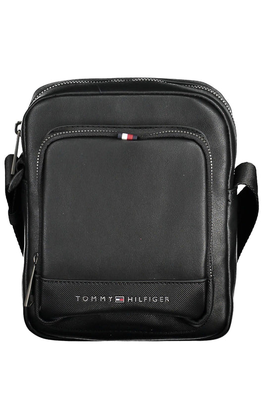 Black Polyurethane Men Shoulder Bag