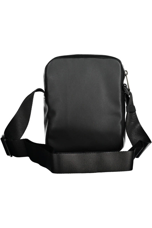 Black Polyurethane Men Shoulder Bag