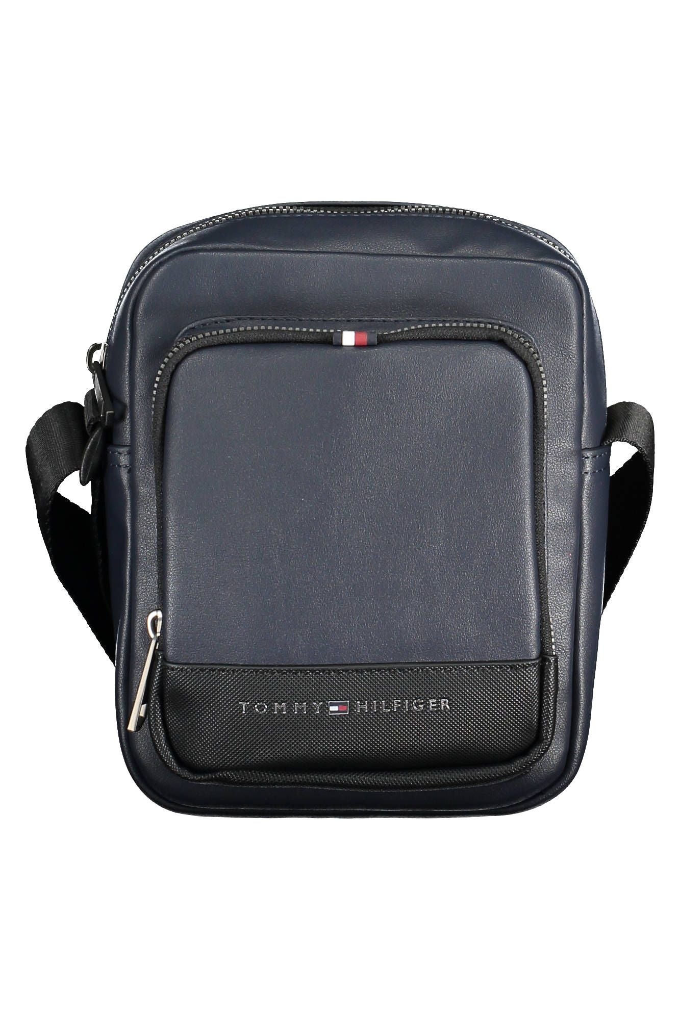 Blue Polyurethane Men Shoulder Bag
