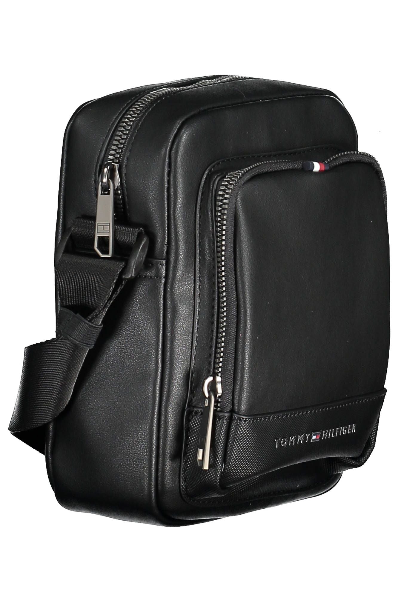 Black Polyurethane Men Shoulder Bag