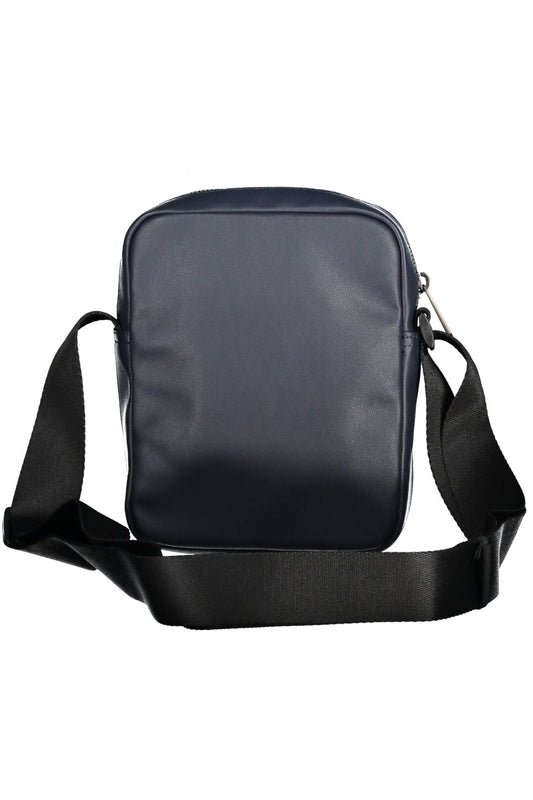 Blue Polyurethane Men Shoulder Bag