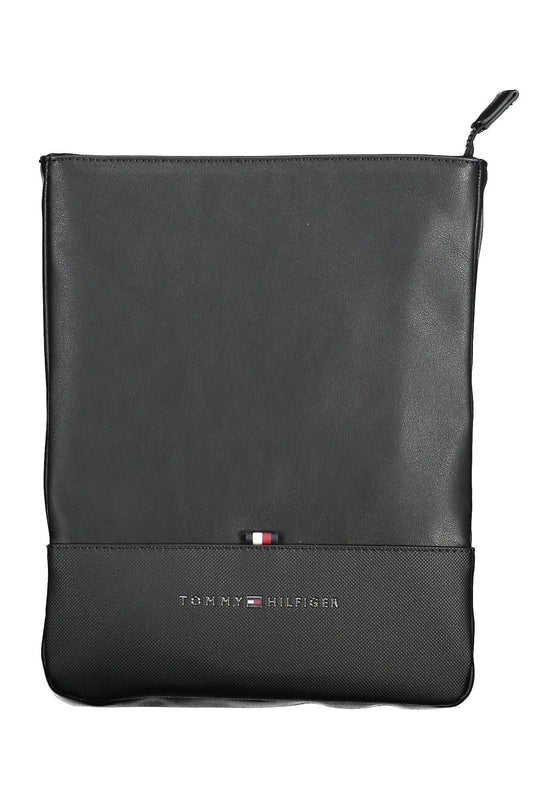 Black Polyurethane Men Shoulder Bag