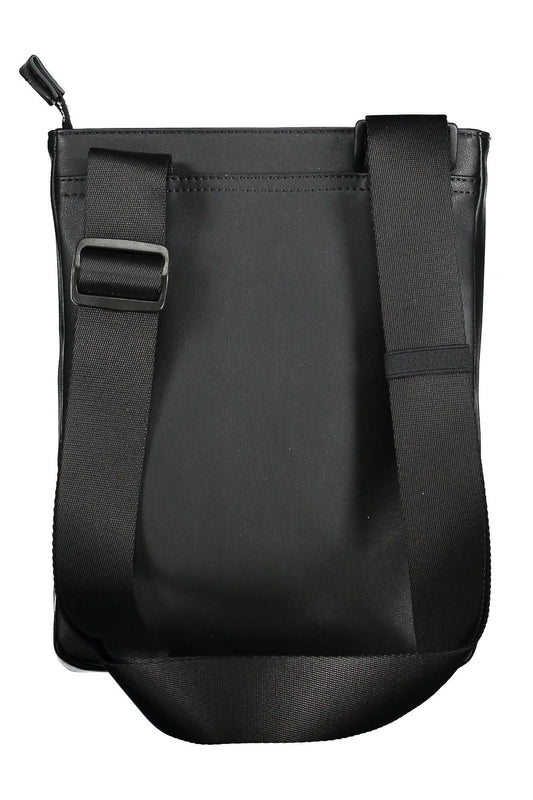 Black Polyurethane Men Shoulder Bag