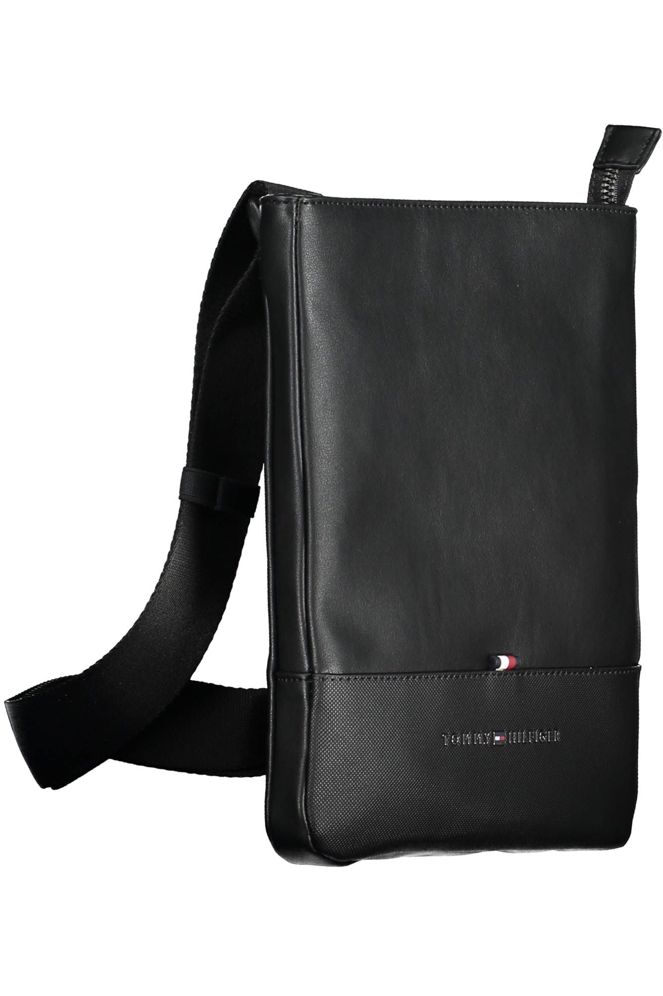 Black Polyurethane Men Shoulder Bag