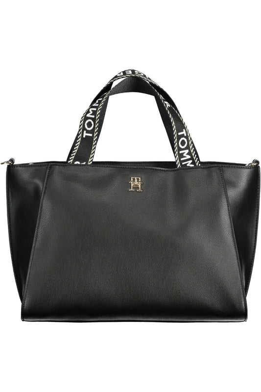 Black Polyester Women Handbag