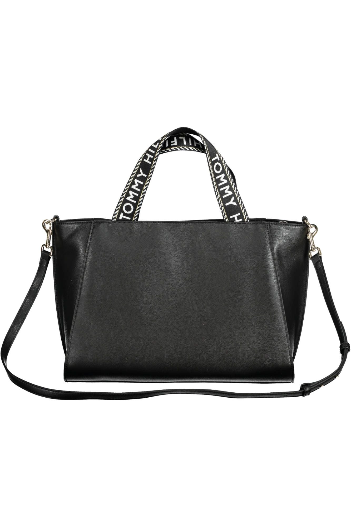 Black Polyester Women Handbag