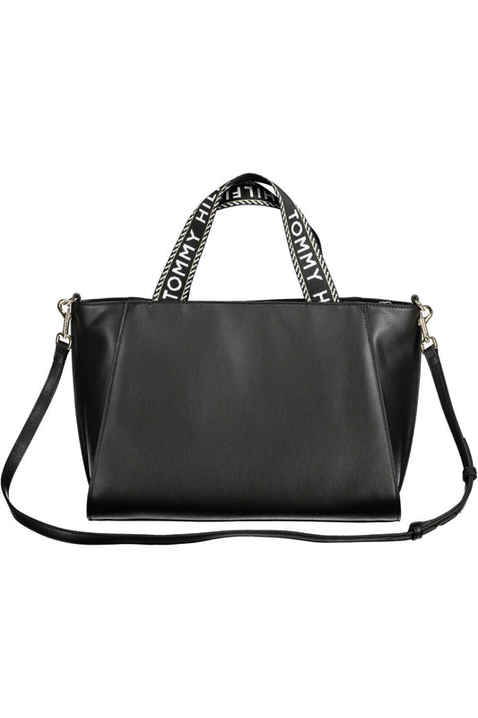 Black Polyester Women Handbag