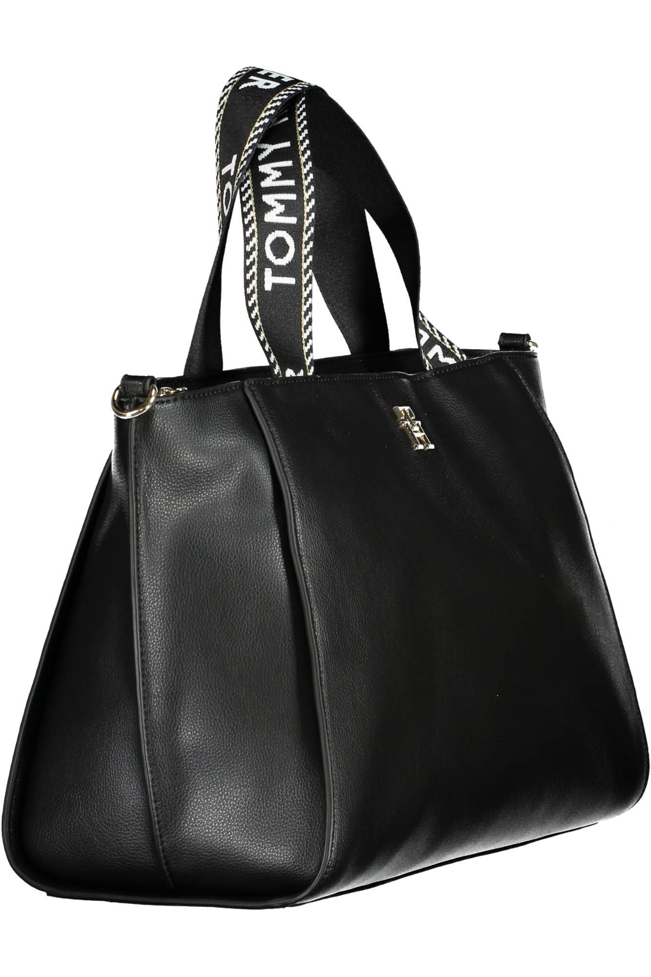 Black Polyester Women Handbag
