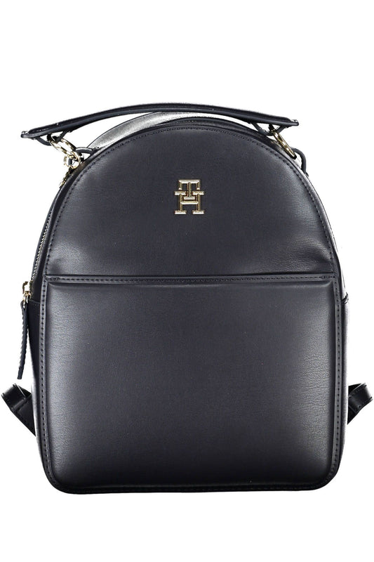 Blue Polyurethane Women Backpack