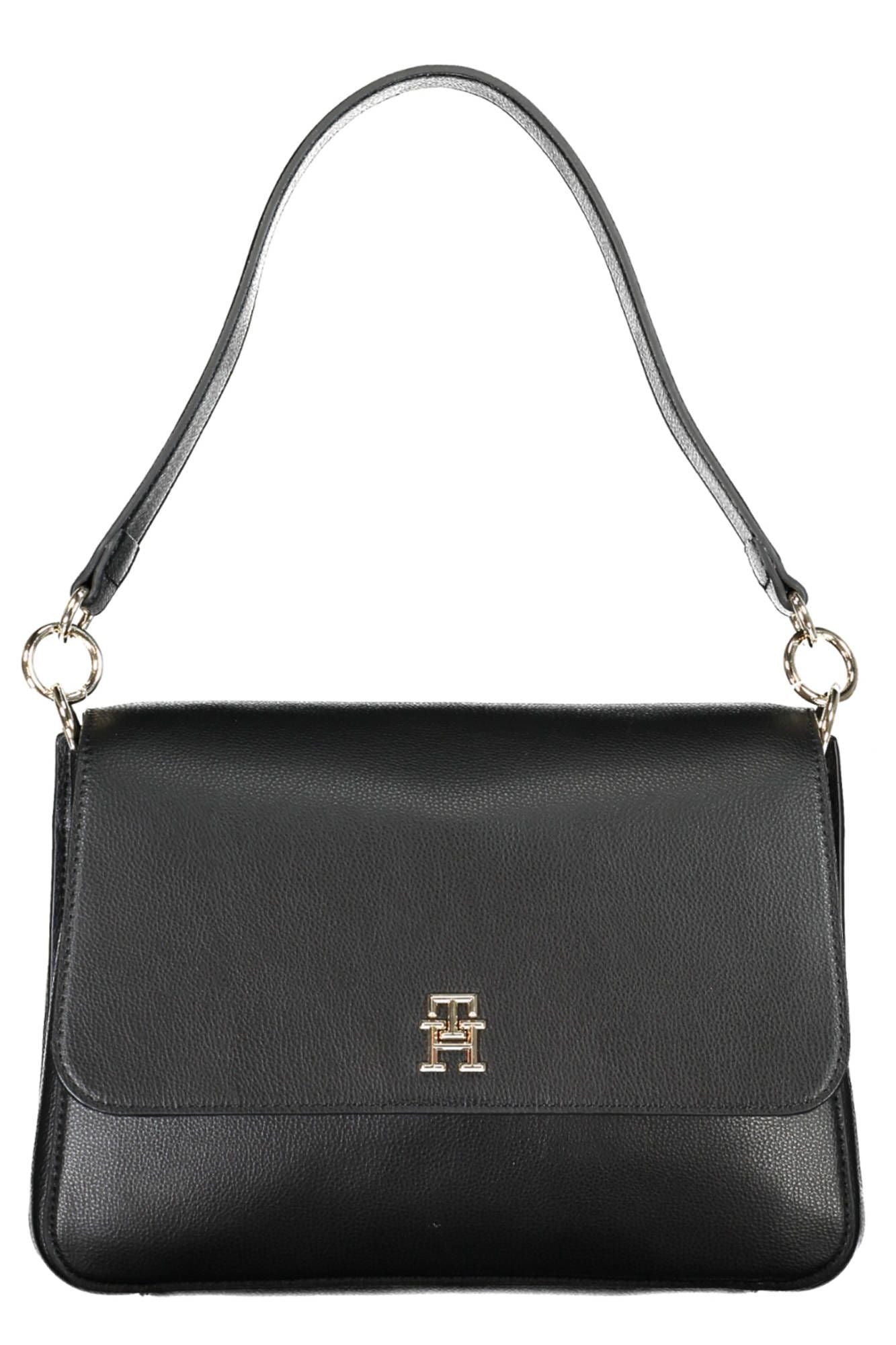Black Polyester Women Handbag