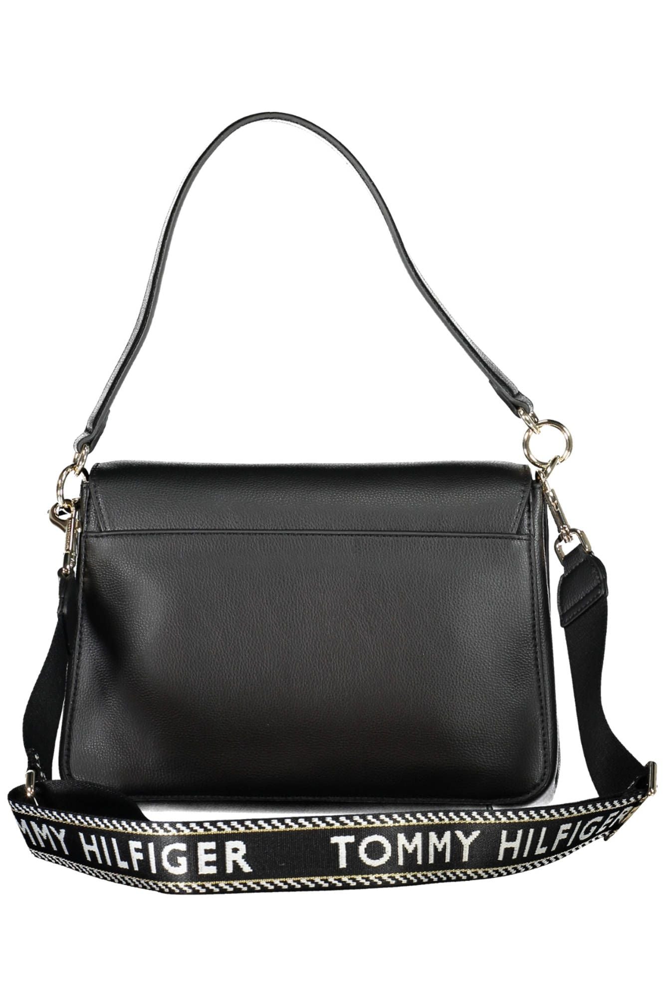 Black Polyester Women Handbag