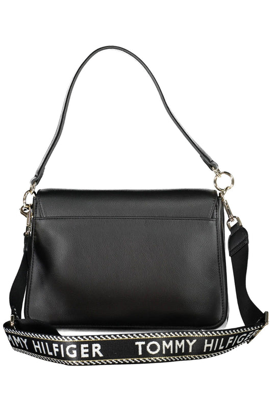Black Polyester Women Handbag