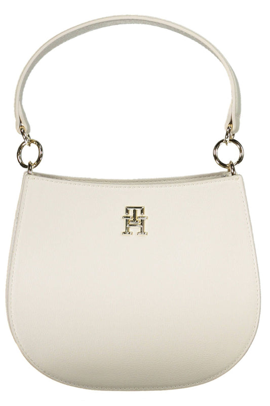 White Polyester Women Handbag