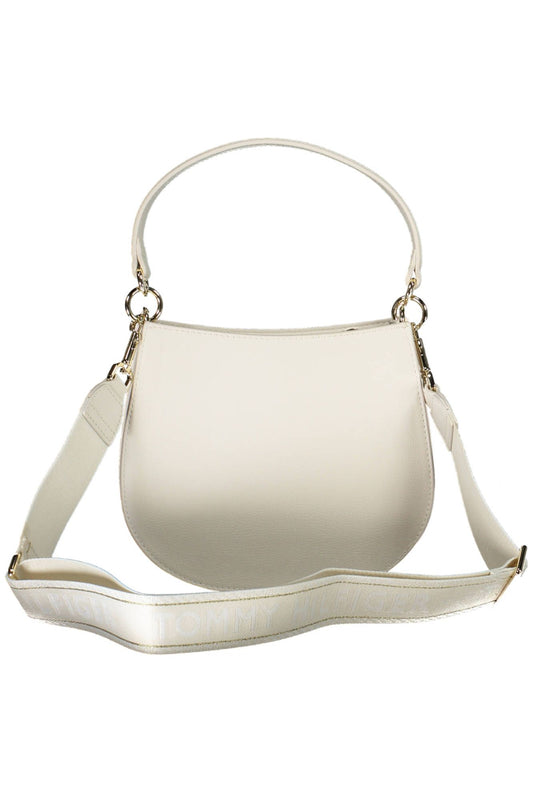White Polyester Women Handbag