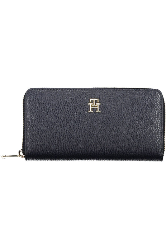 Blue Polyurethane Women Wallet