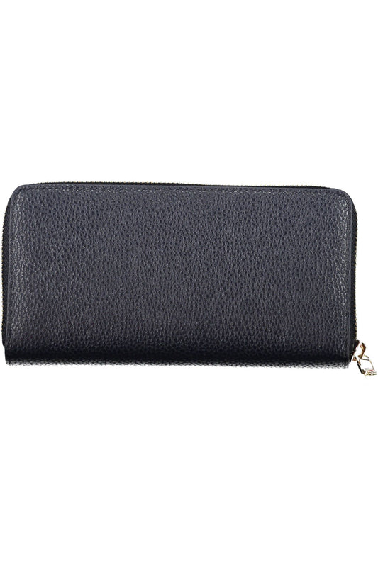 Blue Polyurethane Women Wallet