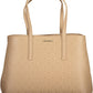 Beige Polyester Women Handbag