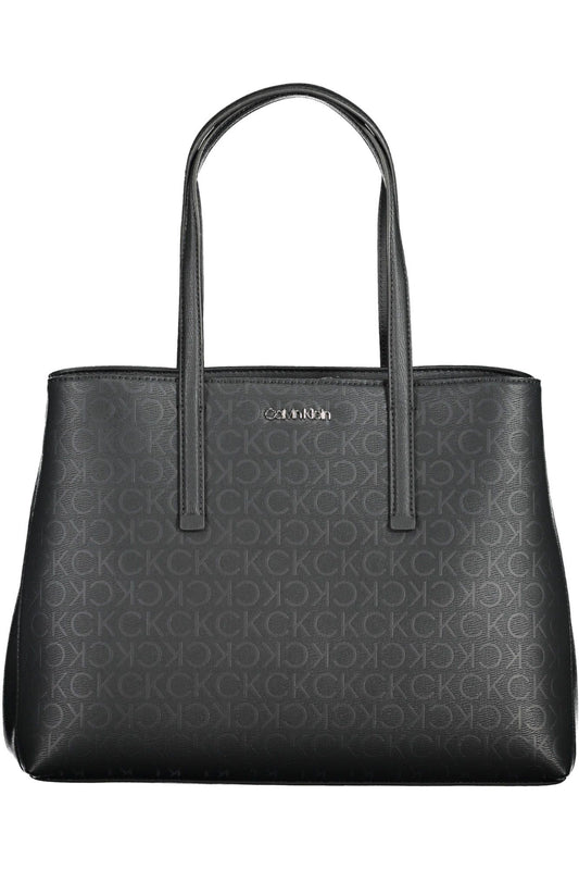 Black Polyester Women Handbag