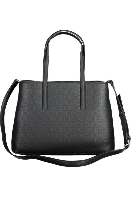 Black Polyester Women Handbag