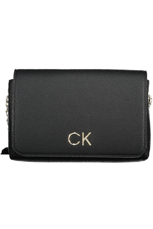 Black Polyester Women Handbag