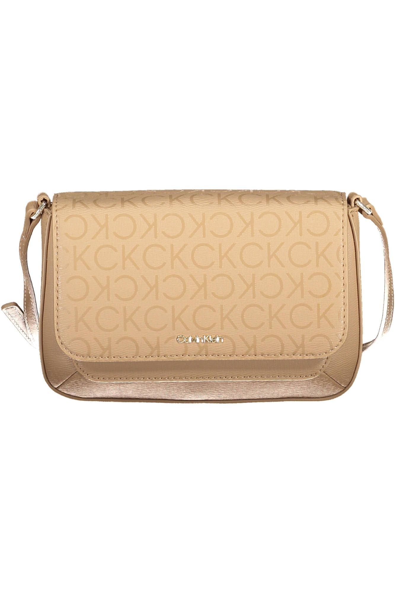 Beige Polyester Women Handbag