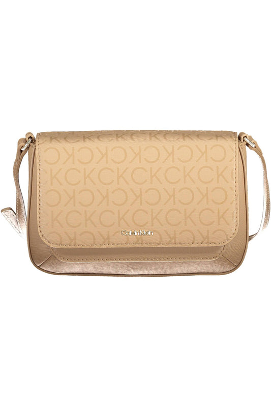 Beige Polyester Women Handbag