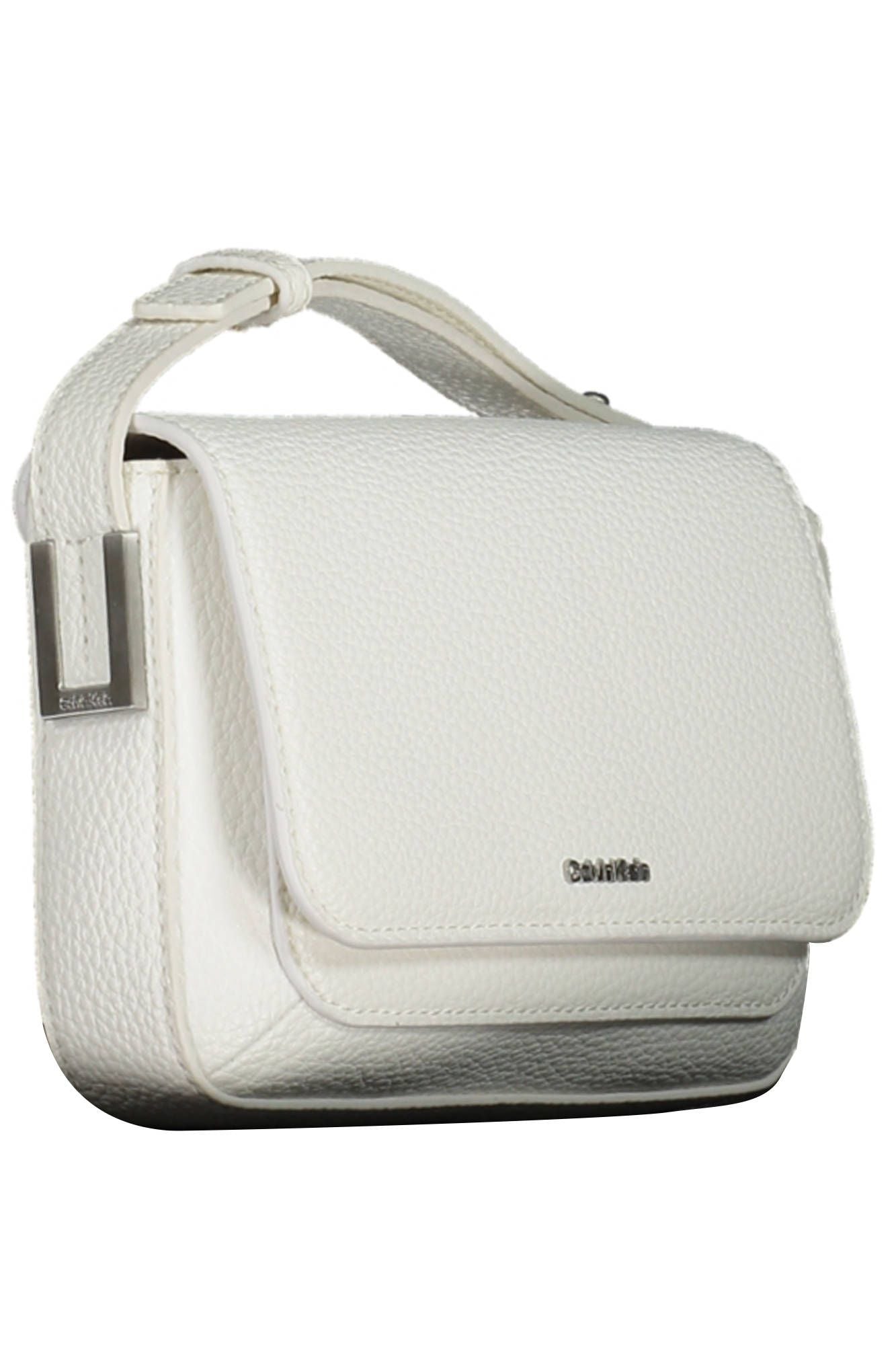White Polyester Women Handbag