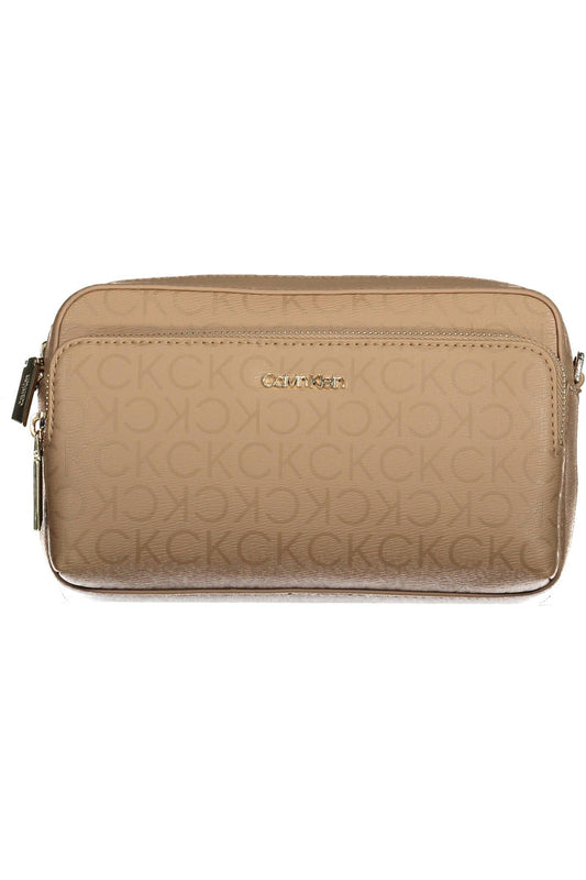 Beige Polyester Women Handbag
