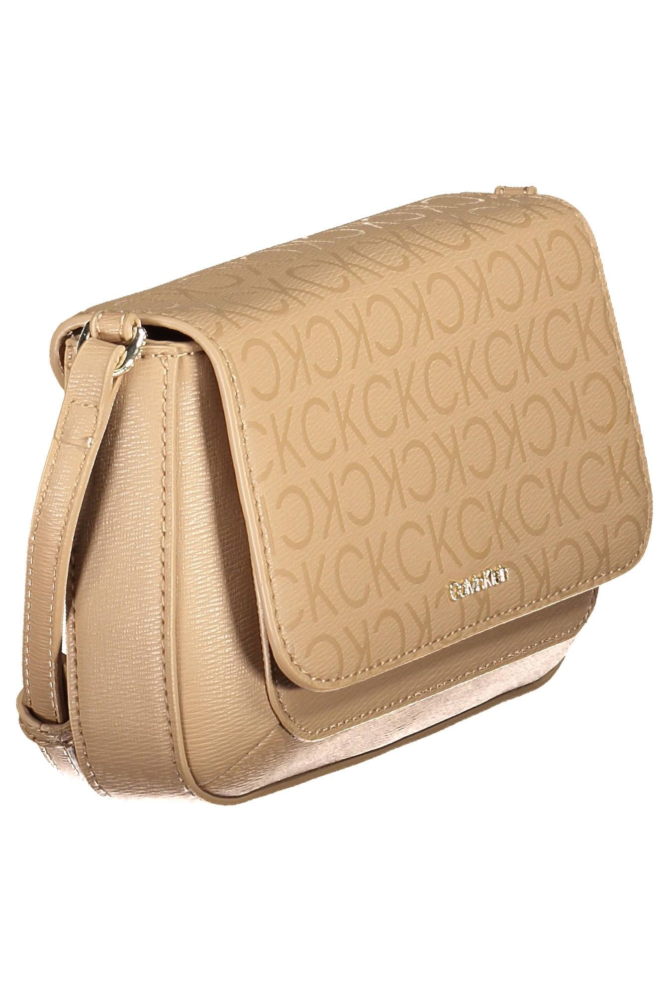 Beige Polyester Women Handbag