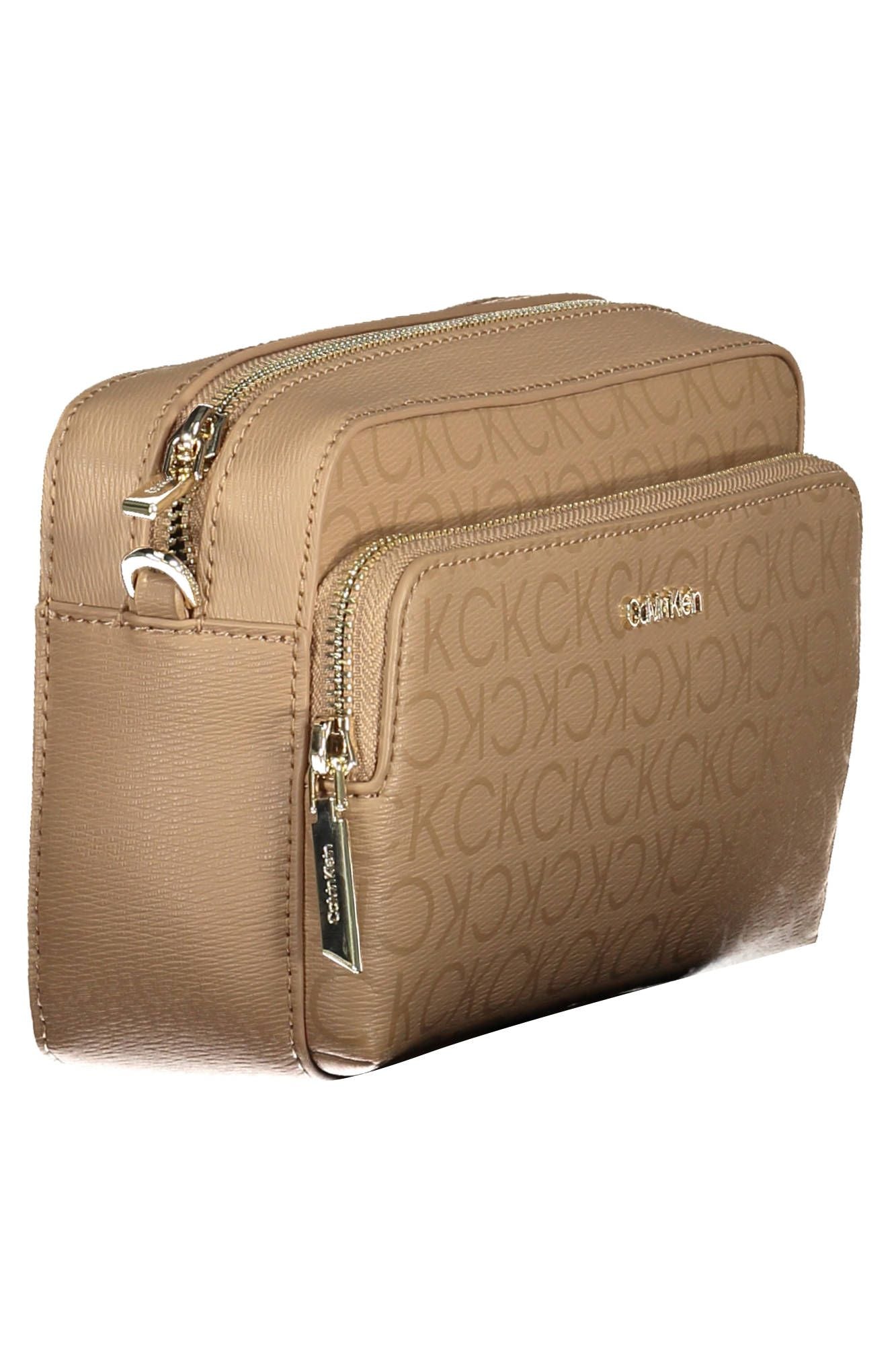 Beige Polyester Women Handbag