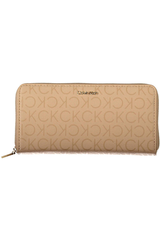 Beige Polyester Women Wallet