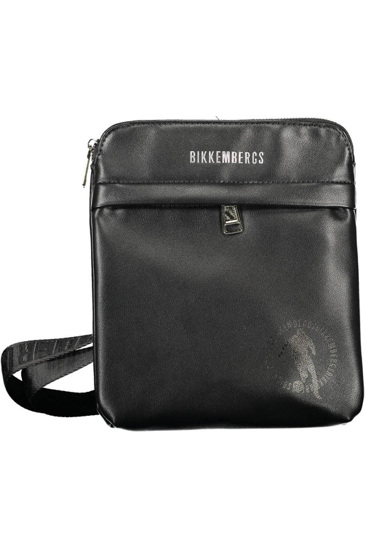 Black Polyurethane Men Shoulder Bag