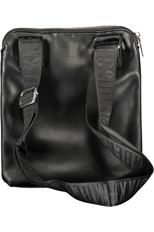 Black Polyurethane Men Shoulder Bag
