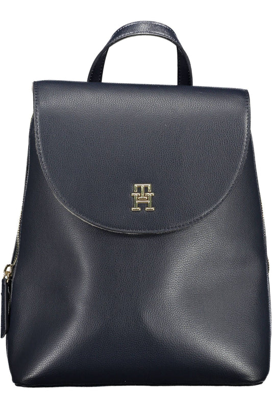 Blue Polyester Women Backpack