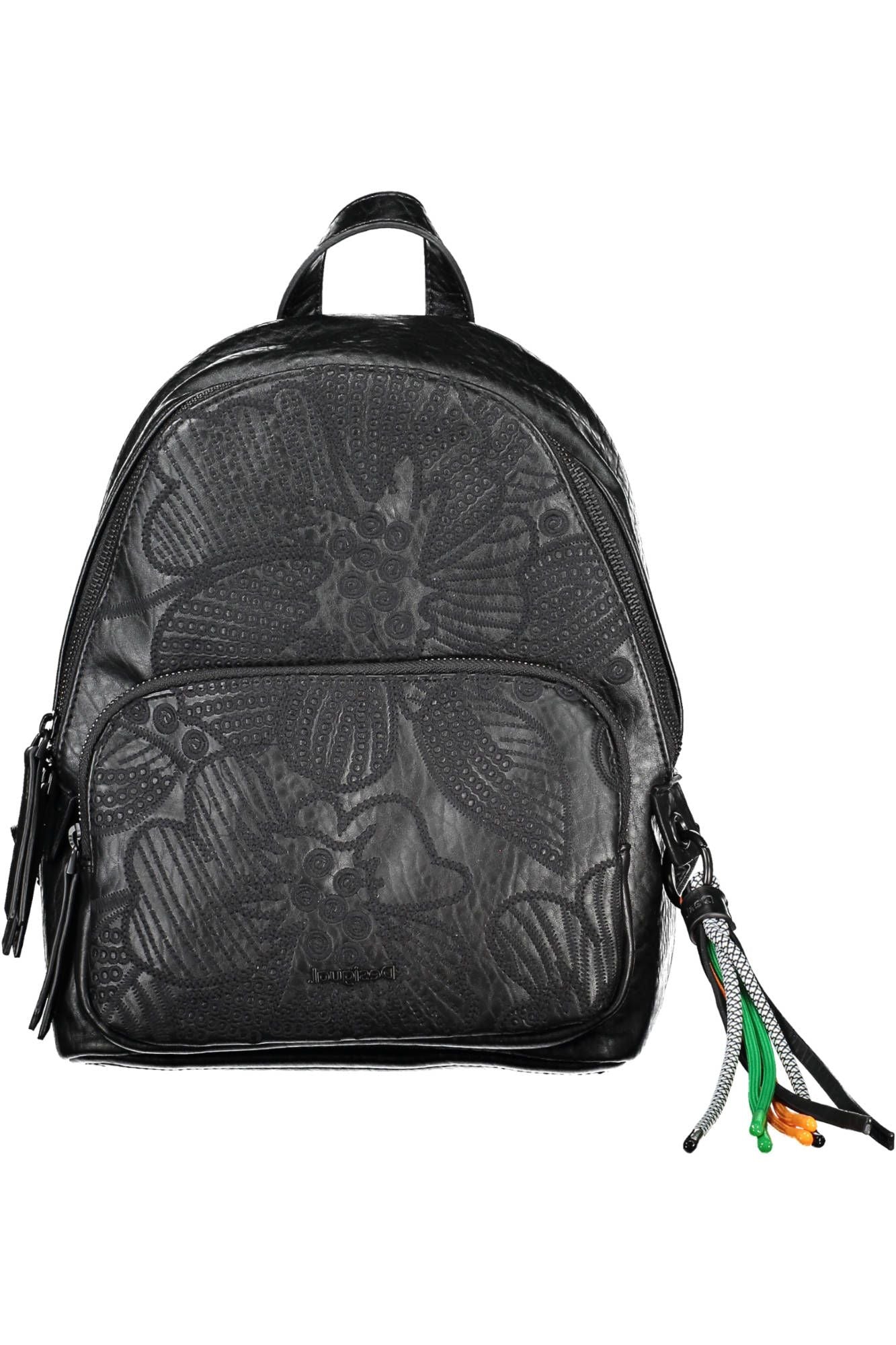 Black Polyurethane Women Backpack