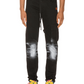 Elevated Black Cotton Cargo Trousers with Metal Details