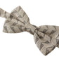Gray 100% Silk Adjustable Neck Papillon Bow Tie