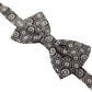 Black white 100% Silk Adjustable Neck Papillon Tie